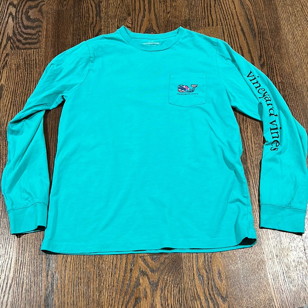 Vineyard Vines Teal Long Sleeve Kids Shirt